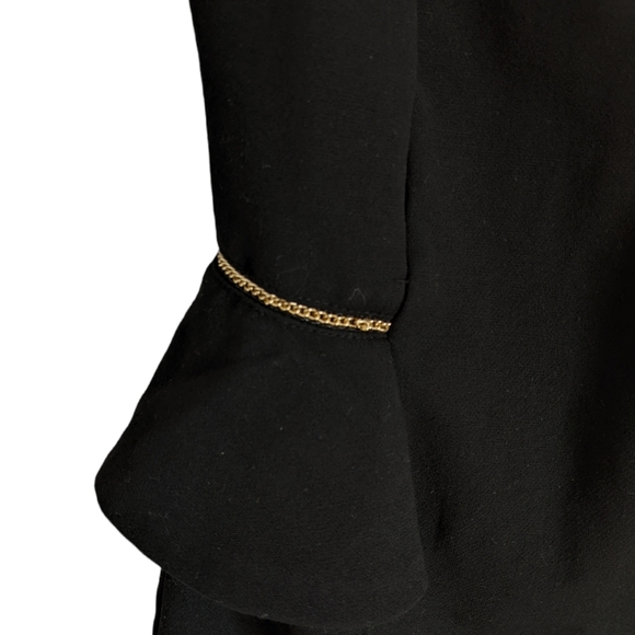 ZARA pencil peplum dress with gold chain detail size S Small - Picture 5 of 7